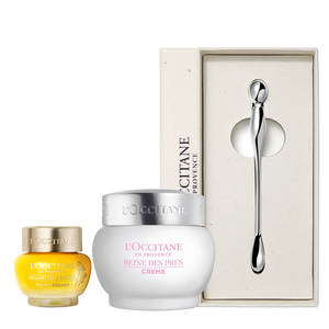 Dúo Contorno de ojos Divina y Crema Reina de los Prados + Espátula Facial 3 en 1